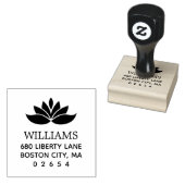 Simple Lotus Flower Return-adres Rubberstempel (Gestempeld)