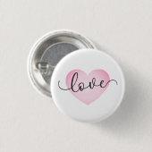 Simple Love Calligraphy Valentijn | Pin-Button Ronde Button 3,2 Cm (Voorkant /achterkant)