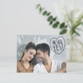 Simple Love Elle a dit oui Carte postale de sauveg (Debout devant)