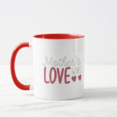 Simple Love Heart Typography Red Two Tone Mug (Gauche)