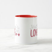 Simple Love Heart Typography Red Two Tone Mug (Centre)