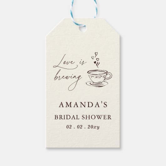 Simple Love is Brewing Coffee Bridal Shower  Cadeaulabel (Voorkant)