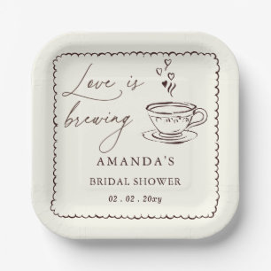Simple Love is Brewing Coffee Bruidsfeest Papieren Bordje
