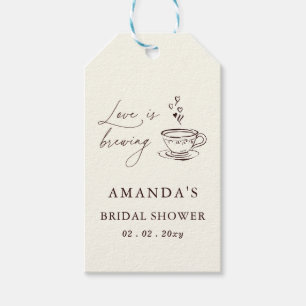 Simple Love is Brewing Coffee Bruiloftsborrel  Cadeaulabel