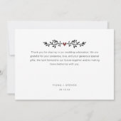 Simple Love Script 2 Photos Wedding Bedankkaart (Achterkant)