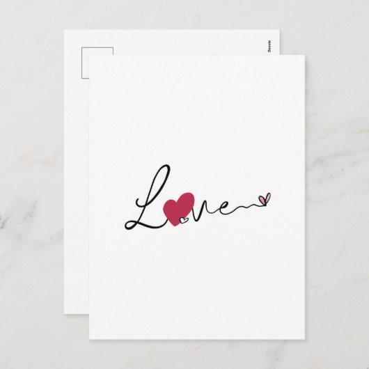 Simple Love Valentijnsdag Post Kaart (Voorkant / Achterkant)