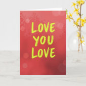 Simple Love You Bokeh Carte (Fleur jaune)