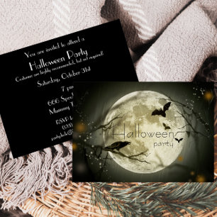 Simple Lune Halloween Party Invitations adultes