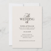 Simple Luxe Ivory and Brown | Neutral Wedding Kaart (Voorkant)