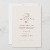 Simple Luxe Ivory and Taupe | Neutral Wedding Kaart (Voorkant)