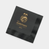 Simple Luxe Monogramme Noir Papier Noël Doré (Gauche)
