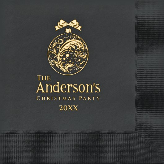 Simple Luxe Monogramme Noir Papier Noël Doré