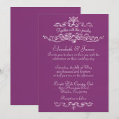 Simple Luxe Purple Mariage Invitations (Devant / Derrière)