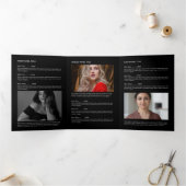 Simple Luxury Black & White Minimal Boutique Drieluik Kaart (Binnen)