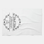 Simple M. Mme Couple Nom Monogram Serviette de cui (Horizontal)