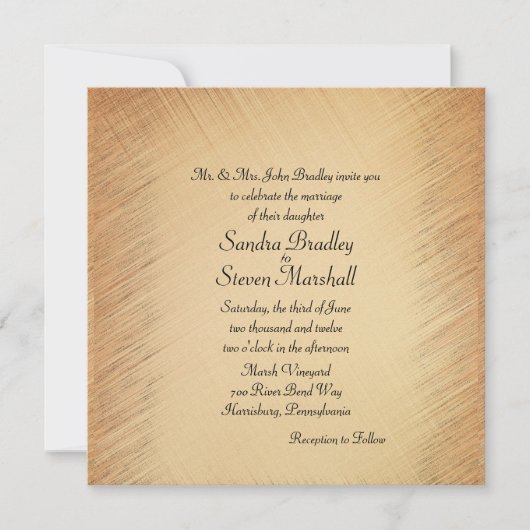 Simple mais élégant Faire-part de mariage rustique (Devant)