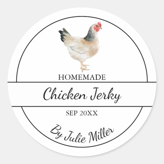 Simple maison de poulet Jerky Étiquette (Devant)