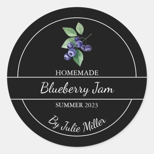 Simple maison Étiquette de confiture de bleuet noi (Devant)