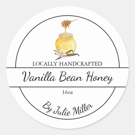 Simple maison Vanilla Bean infused Miel Étiquette (Devant)