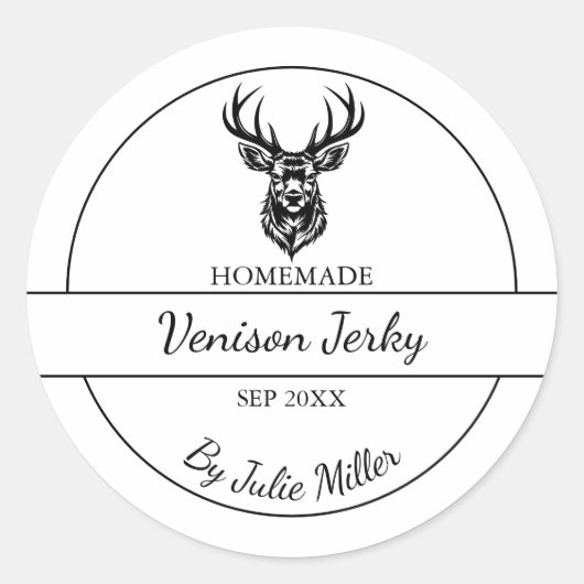 Simple maison Venison Deer Jerky Étiquette (Devant)