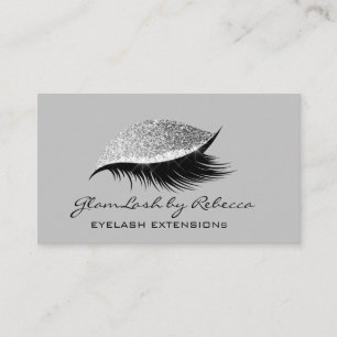 Simple Makeup Beauty Eyelash Lashes Glitter Silver Visitekaartje
