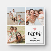 Simple Maman Photo Collage Plaque de coeur (Devant)