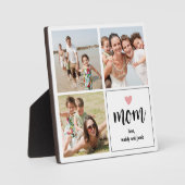Simple Maman Photo Collage Plaque de coeur (Recto)