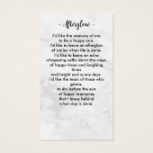 Simple Marble Photo Memorial Funeral Prayer Kaart (Achterkant)