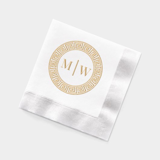 Simple Mariage 2 Monogramme Initial VS Clé Grecque (Gauche)