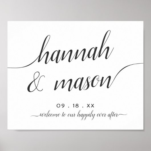 Simple Mariage Affiche de bienvenue tendance Calli (Devant)