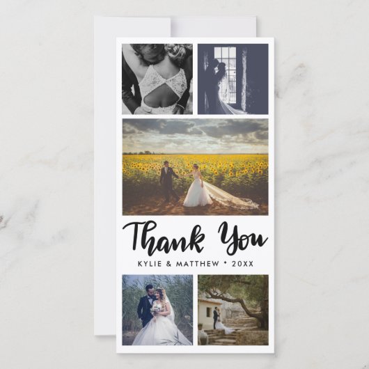 Simple Mariage Cinq Photos Merci (Devant)