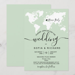 Simple Mariage de Destination Carte du Monde Aquar
