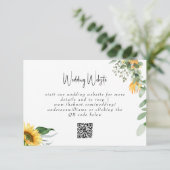 Simple Mariage de tournesol QR Code site Web Carte (Debout devant)