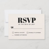 Simple Mariage Moderne Minimaliste RSVP (Devant)