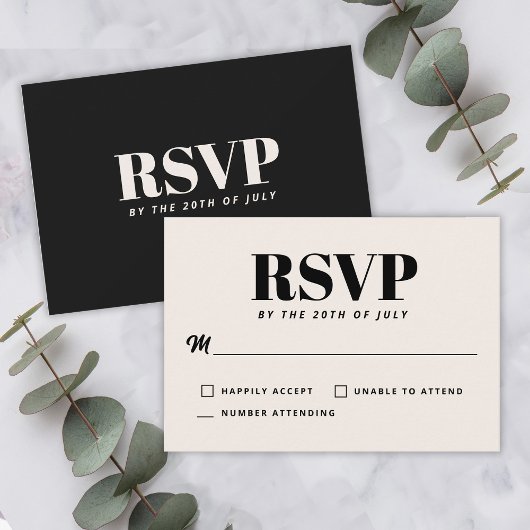Simple Mariage Moderne Minimaliste RSVP