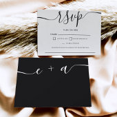 Simple mariage noir blanc rsvp monogramme