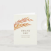 Simple Mariage Orange Branch Merci Note (Devant)