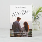 Simple mariage photo minimaliste Invitation (Debout devant)