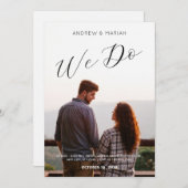 Simple mariage photo minimaliste Invitation (Devant / Derrière)