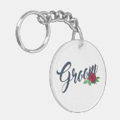 Simple Mariée Fleurale Calligraphie | Porte-clés (Devant gauche)