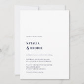 Simple MARINE BLEU et blanc Faire-part de mariage (Devant)