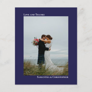 Simple Marine BUDGET Mariage Photo Carte de remerc