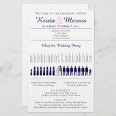 Simple Marine et Blush Wedding Programme Silhouett (Devant / Derrière)