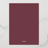 Simple Maroon Minimalist Wedding Invitation Folie Uitnodiging (Achterkant)