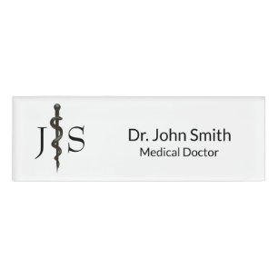 Simple Medical Asclepius Black Professional White Naambadge
