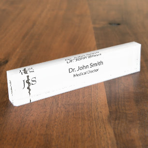 Simple Medical Asclepius Black White Professional Naambordje