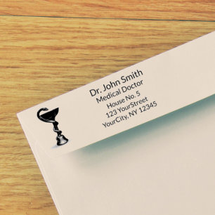Simple Medical Bowl van Hygieia Snake Black White Zelfinktende Stempel