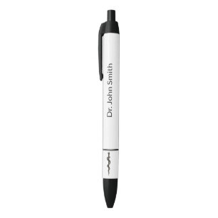 Simple Medical Professional Asclepius Black White Zwarte Inkt Pen