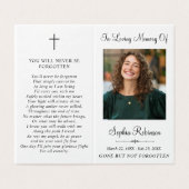 Simple Memorial Funeral 2 Photo Folder Prayer Card (Outside Unfolded)