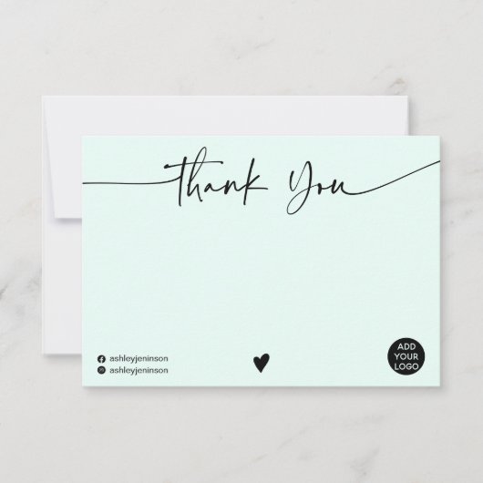 Simple ment vert merci script logo qr code (Devant)